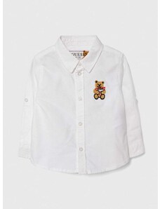 Dětská bavlněná košilka Guess bílá barva