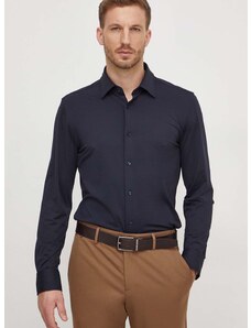 Košile BOSS pánská, tmavomodrá barva, slim, s klasickým límcem, 50490393