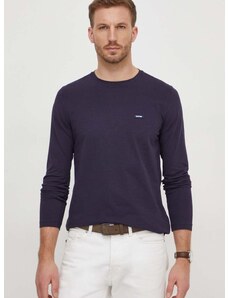Tričko s dlouhým rukávem Calvin Klein tmavomodrá barva, K10K112725