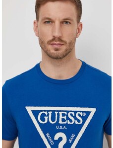 Bavlněné tričko Guess s aplikací, M4RI78 KBW41