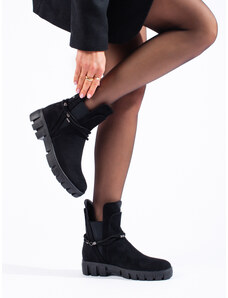 Black women's daggers on the Vinceza platform made of ecological suede