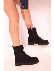Soho Black Suede Women's Boots & Booties 18368