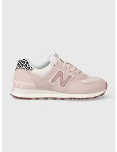 Sneakers boty New Balance 574 růžová barva