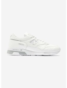 Kožené sneakers boty New Balance M1500WHI bílá barva, M1500WHI-WHI