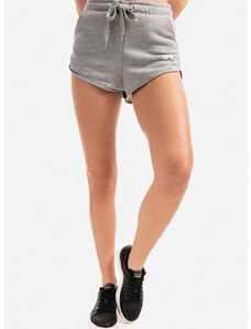 Kraťasy Alpha Industries dámské, šedá barva, melanžové, high waist, 116054.230-grey