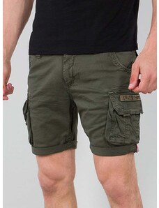 Bavlněné šortky Alpha Industries zelená barva, 176203.142-green