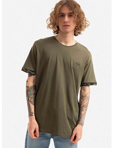 Bavlněné tričko Alpha Industries zelená barva, 106509.634-green