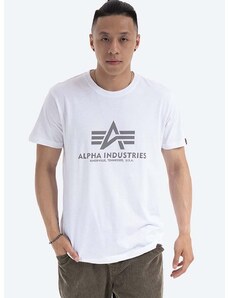 Bavlněné tričko Alpha Industries Reflective Print bílá barva, s potiskem, 100501RP.09-white