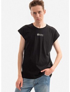 Bavlněné tričko Alpha Industries černá barva, 118531.649-black