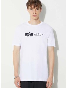 Bavlněné tričko Alpha Industries Alpha Label T 2 Pack bílá barva, s potiskem, 118534.09