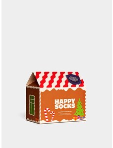 Happy Socks 4 Pack Gingerbread Houses Gift Set (red)červená