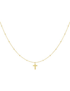 ORNAMENTI Pozlacený náhrdelník Cross gold