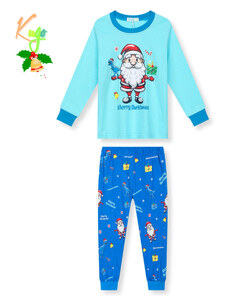 Chlapecké pyžamo - KUGO MP3836, světle tyrkysová / modré kalhoty