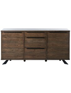 Tmavě hnědá dubová komoda Unique Furniture Arno 170 x 45 cm