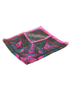Pranita Hedvábný šátek s potiskem růžovo-světle zelený