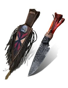 Damaškový lovecký nůž MASTERPIECE Masago Hnědá