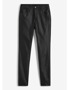 bonprix Push-up kalhoty s povrchovou úpravou a metalízovým efektem Černá