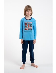 Italian Fashion Chlapecké pyžamo, dlouhé rukávy, dlouhé kalhoty - modrá/námořnická modrá