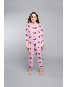 Italian Fashion Pumba dětský overal s dlouhým rukávem, dlouhé kalhoty - divoká růžová