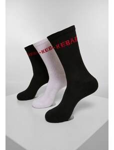 MT Accessoires Kebabové ponožky 3-balení černá/bílá