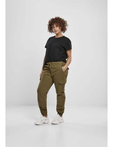 UC Ladies Dámské cargo joggingové kalhoty s vysokým pasem summerolive