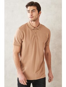 ALTINYILDIZ CLASSICS Pánské tričko s rolovacím límcem ze 100% bavlny Slim Fit Slim Fit Polo Neck s krátkým rukávem.