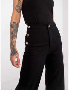 Fashionhunters Černé džínové džíny Marianne RUE PARIS s ozdobnými knoflíky
