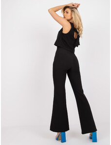 Fashionhunters Elegantní černý komplet s kalhotami s vysokým pasem
