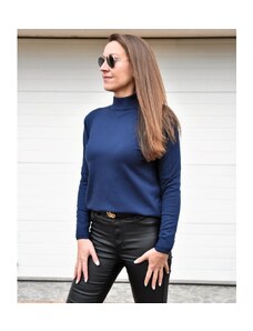 Tmavě modrý basic svetr s rolákem