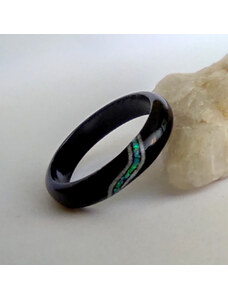 Woodlife Přírodní ebenový prsten s opálem a magnezitem