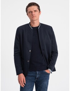 Ombre Clothing Pánský blazer Nedor navy V2 OM-BLZB - 0107