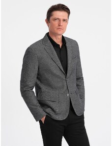Ombre Men's jacket with elbow patches - black