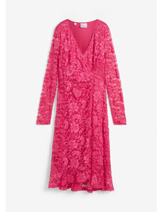 bonprix Krajkové šaty v zavinovacím vzhledu Pink