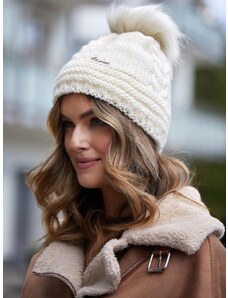 FASARDI Krémová dámská čepice na zimu