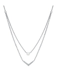 Gaura Pearls Stříbrný náhrdelník se sladkovodní perlou Juliette - stříbro 925/1000