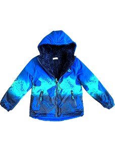 KUGO-Chlapecká zimní bunda BOTY modrozelená