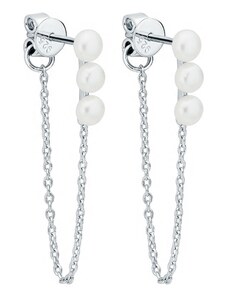 Gaura Pearls Stříbrné náušnice s bílou perlou Colette, stříbro 925/1000