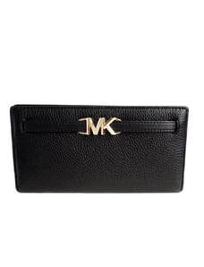 Michael Kors kožená peněženka reed logo flap gold černá
