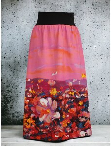 ŠatySukně Růžová dlouhá bavlněná sukně PATRICIA s rozparky, úsvit