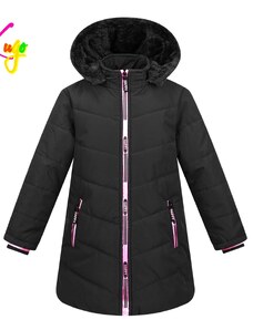 KUGO-Dívčí zimní Kabátek HAPPY černý