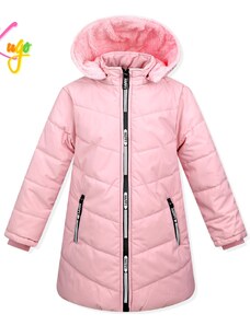 KUGO-Dívčí zimní Kabátek HAPPY světle růžový