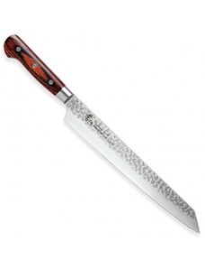 Nůž kuchyňský Sakai Aoki Hamono VG10 Sujihiki Nakiri 270 mm - stříbrný-hnědý