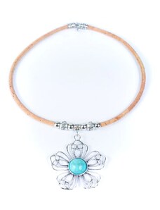 Ecopeople Korkový náhrdelník - Květina
