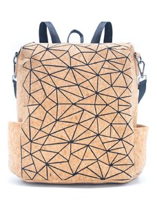 Ecopeople 2v1 Korkový batoh a kabelka - Geometrické tvary