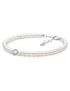 Gaura Pearls Luxusní perlový náramek se zirkony Astrid, stříbro 925/1000