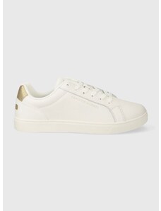 Kožené sneakers boty Tommy Hilfiger ESSENTIAL CUPSOLE SNEAKER GOLD bílá barva, FW0FW07869