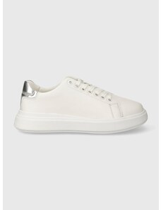 Kožené sneakers boty Calvin Klein RAISED CUPSOLE LACE UP LHT BT bílá barva, HW0HW02005