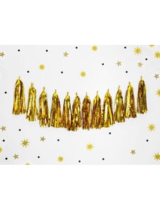 PARTYDECO Girlanda s třásněmi zlatá - gold 1,5 m