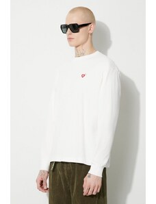 Bavlněné tričko s dlouhým rukávem Human Made Graphic bílá barva, s potiskem, HM26CS009