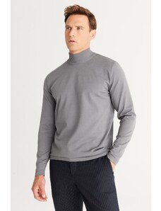 ALTINYILDIZ CLASSICS Men's Gray Standard Fit Normal Cut Half Turtleneck Knitwear Sweater